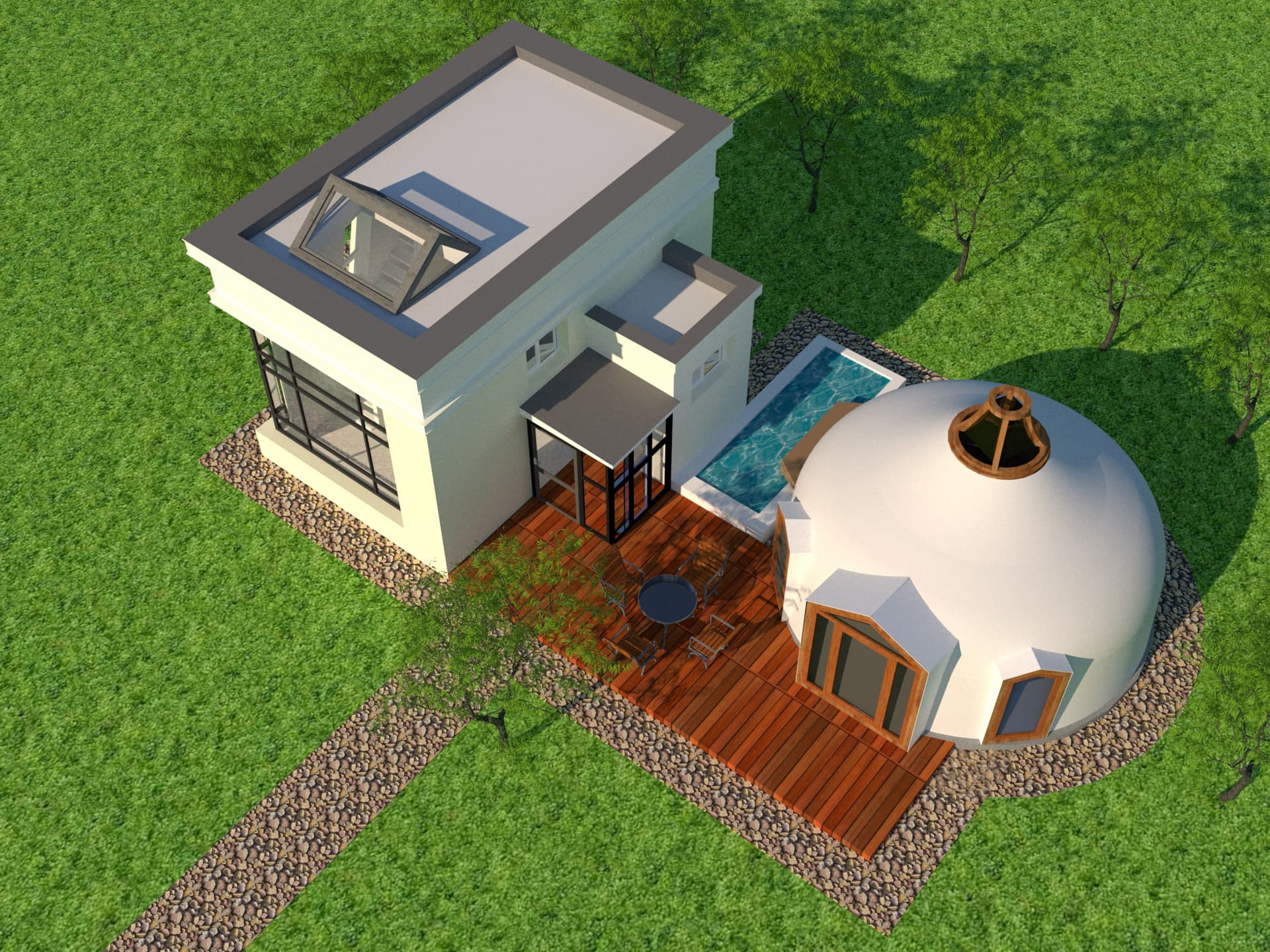 OwnHouse дуплекс + бөмбөгөр гэр загвар